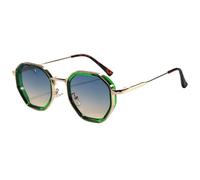 PPFVVTV Lunettes de soleil vintage pour femmes, style octogonal, style steampunk, dégradé (vert)