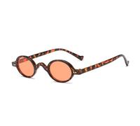 PPFVVTV Petites lunettes de soleil ovales vintage pour femme Lunettes de soleil à la mode avec monture, Orange léopard, Taille unique