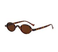 PPFVVTV Petites lunettes de soleil ovales vintage pour femme Lunettes de soleil à la mode avec monture, Thé léopard, Taille unique