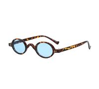 PPFVVTV Petites lunettes de soleil ovales vintage pour femme Lunettes de soleil à la mode avec monture, bleu léopard, Taille unique