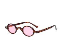 PPFVVTV Petites lunettes de soleil ovales vintage pour femme Lunettes de soleil à la mode avec monture, rose léopard, Taille unique