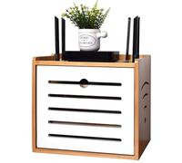 PPGE Home Armoire WiFi, décoration en bois, boîtier de rangement, caches de câble, montage mural