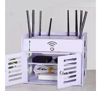 PPGE Home Box Internet,BoîTes De Rangement De Routeur WiFi, TV DéCodeur BoîTe De Rangement Murale, Rack De Stockage De Décodeur De TéLécommande Multicouche De Bureau (Size:33×24.5×25.5cm)