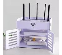 PPGE Home Box Internet,BoîTes De Rangement De Routeur WiFi, TV DéCodeur BoîTe De Rangement Murale, Rack De Stockage De Décodeur De TéLécommande Multicouche De Bureau (Size:30×22.5×25.5cm)