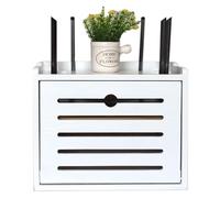 PPGE Home WiFi Routeur Boite, Boite Décodeur TV, Bois Massif Boîte de Rangement pour Câbles, Boite Rangement DVD, Grande Boîte Rangement pour Routeur WiFi, Télécommandes, Lecteurs DVD