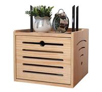 PPGE Home WiFi Routeur Boite, Boite Décodeur TV, Bois Massif Boîte de Rangement pour Câbles, Boite Rangement DVD, Grande Boîte Rangement pour Routeur WiFi, Télécommandes, Lecteurs DVD
