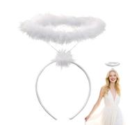 PPGGOPP Angel Headband, Serre Tete Halloween, Serre-tête Auréole Blanc, Auréole d'ange, Bandeaux Ange Halo, Ange Bandeau Cheveux Femme, Bandeau Angel Halloween, Halloweens Carnaval Cosplay Party