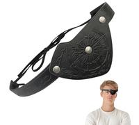 PPGGOPP Cache Oeil Pirate, Réglables Pirate Crâne Cache-Oeil, Cache-œil de Pirate Médiéval Gaufré, Pirate Eye Patch, Cache Yeux De Pirate 3D, pour les Fêtes à Thème Pirate Enfant,Adulte (Noir)