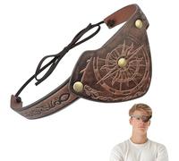 PPGGOPP Cache Oeil Pirate, Réglables Pirate Crâne Cache-Oeil, Cache-œil de Pirate Médiéval Gaufré, Pirate Eye Patch, Cache Yeux De Pirate 3D, pour les Fêtes à Thème Pirate Enfant,Adulte (Brun)