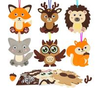 PPGGOPP Loisirs Créatifs automne et hiver pour Enfants, 6Pcs Feutre Loisirs, Kits Bricolage Animal Créations, Déco Feutrine Feuilles Ornement pour Porte Fenêtre
