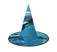 PPHGUT Beaux dauphins du monde sous-marin imprimé corail chapeau de fête de carnaval chapeau pour adultes Cosplay costume de réunions de famille événements