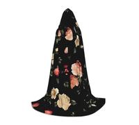 PPHGUT Belle cape à capuche à imprimé floral pour Halloween, carnaval, cosplay, adolescents, enfants, adultes, thèmes de magicien