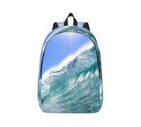 PPHGUT Big Ocean Wave Sac à dos unisexe avec imprimé HD Sac à dos léger double sac à bandoulière pour voyage, extérieur, w nd escapades, Noir, M