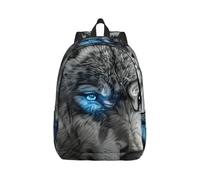 PPHGUT Blue Eyes Wolf Print Sac à dos léger à double bandoulière pour voyage, extérieur, w nd, escapades, Noir , S, Sac à dos tyrolien