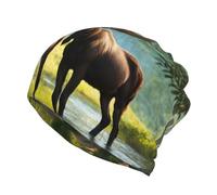 PPHGUT Bonnet multifonction avec imprimé cerf ours élan pour l'hiver chaud pour l'extérieur mode écharpe couvre-chefs usage quotidien, Noir , S