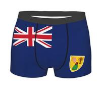 PPHGUT Boxer respirant imprimé drapeau des îles Turques et Caïques pour homme Sous-vêtements de sport doux pour la peau Entraînement quotidien Tenue décontractée, Noir , L