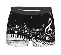 PPHGUT Boxer respirant pour homme avec touches de piano avec notes de musique imprimées - Sous-vêtements de sport doux pour la peau - Tenue décontractée, Noir , M