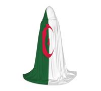 PPHGUT Cape à capuche imprimée drapeau de l'Algérie pour Halloween, carnaval, cosplay, adolescents, enfants, adultes, thèmes de magicien