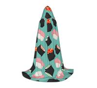 PPHGUT Cape à capuche unisexe avec imprimé nourriture sushi motif 1 pour cosplay, festival, carnaval, fêtes à thème