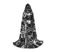 PPHGUT Cape à capuche unisexe avec imprimé rétro cool pour cosplay, festival, carnaval, soirées à thème