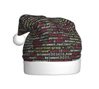 PPHGUT Chapeau de Noël avec code de programmation imprimé - Chapeaux de Père Noël festifs pour les vacances de Noël pour adultes et enfants sur le thème