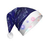 PPHGUT Chapeau de Noël lumineux unisexe avec imprimé raie manta et poisson pour fêtes de fin d'année, fêtes de Noël
