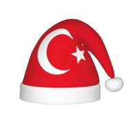 PPHGUT Chapeau de Noël unisexe avec drapeau de la Turquie - Accessoire de fête de Noël et Nouvel An - Décoration saisonnière