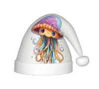 PPHGUT Chapeau de Noël unisexe avec imprimé méduses colorées pour fêtes, Noël, Nouvel An, décoration saisonnière