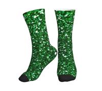 PPHGUT Chaussettes mi-hautes respirantes à paillettes vertes pour adultes - Pour le sport, la course à pied, la gym, l'entraînement, le jogging, 1 noir, Taille unique