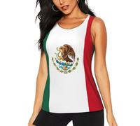 PPHGUT Débardeurs d'été pour femme avec imprimé drapeau du Mexique - Pour les vacances, la course à pied, la randonnée, le fitness en plein air, le camping, Noir , S