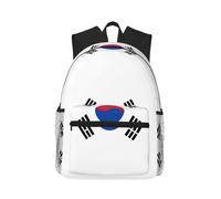 PPHGUT Drapeau de la République de Corée Imprimé Casual Sac à Dos Léger Voyage Plein Air Aventures Camping Double Sac à Bandoulière