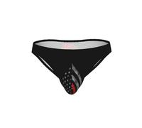 PPHGUT Firefighter Axe Red Line Flag Print Slip de bikini respirant extensible doux sexy décontracté taille basse, Noir , M