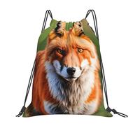 PPHGUT Fox Print Sac à dos pliable avec cordon de serrage pour adultes