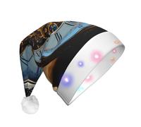 PPHGUT Gears Clock Bronze Century Print Men Women Led Christmas Hat For Halloween New Year Christmas Cap Holiday Accessory