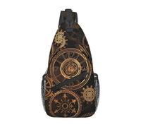 PPHGUT Gears Clock Bronze CenturyPrint Cross Chest Bag for Men Women Daypack Sling Crossbody Backpack Work Outdoor Travel