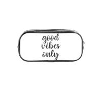 PPHGUT Good Vibes Only Organiseur de papeterie transparent pour l'école, les voyages, le bureau, le travail, le sport