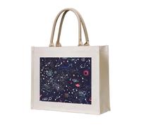PPHGUT Grand sac fourre-tout réutilisable et léger avec imprimé carte constellation étoile pour femme et homme