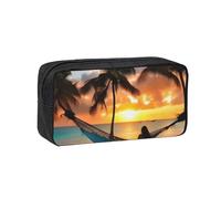 PPHGUT Hamac imprimé noix de coco plage coucher de soleil pour adultes grande capacité Papeterie Quotidien Organiseur de bureau Pochette