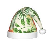 PPHGUT Hojas Tropicales y Flores Chapeau de Noël unisexe avec imprimé de fleurs