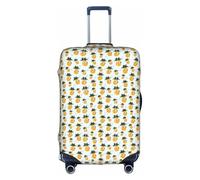 PPHGUT Housse de protection élastique pour valise de voyage universelle avec imprimé ananas mignon imperméable et léger, blanc, L, Organiseur de sac