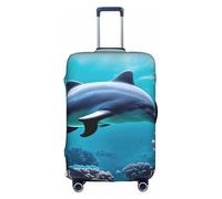 PPHGUT Housse de protection élastique universelle pour valise de voyage imperméable et légère Motif dauphins du monde sous-marin, blanc, XL, Organiseur de sac