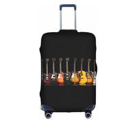 PPHGUT Housse de protection élastique universelle pour valise de voyage imprimée guitare électrique imperméable et légère, blanc, XL, Organiseur de sac