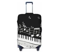 PPHGUT Housse de protection élastique universelle pour valise, touches de piano avec notes de musique, voyage, quotidien, affaires, vacances, Noir , XL, Bagage à main