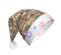 PPHGUT Joli bol en os de chien avec empreintes de pattes pour homme et femme, chapeau de Noël LED pour Halloween, Nouvel An, accessoire de vacances