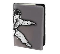 PPHGUT Karate-Highkick-Icon Imprimer Hommes Femmes Passeport Document de Voyage Léger Stylis Sécurisé Business Loisirs, Noir , Taille unique