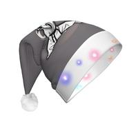 PPHGUT Karate-Highkick-Icon Print Chapeau de Noël lumineux Unisexe Accessoire de fête pour les fêtes de fin d'année