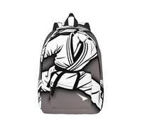 PPHGUT Karate-Highkick-Icon Print Sac à dos unisexe léger double sac à bandoulière voyage extérieur w nd escapades, Noir, S