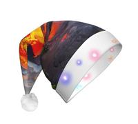 PPHGUT Kilauea Chapeau de Noël unisexe avec imprimé volcans Accessoire de fête pour les fêtes de fin d'année