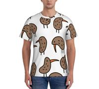 PPHGUT Kiwi Bird T-shirt à manches courtes pour homme Imprimé mignon Respirant Quotidien Entraînement Sports Activités quotidiennes, Noir , M