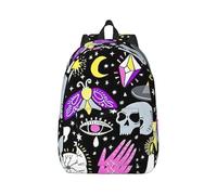 PPHGUT Magic Witchcraft Sac à dos unisexe avec imprimé dessin bohème léger double sac à bandoulière pour voyage, extérieur, w nd escapades, Noir , S, Sac à dos tyrolien